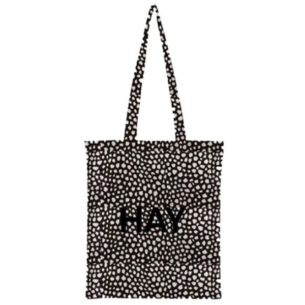 Hay 700111 700185 Tote Bag, Men's, Women's, Cotton Bag, Black Dot Stripe, Black dot