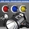 Solar Rechargeable Spotlight Flashlight Handheld Searchlight with Foldable Stand