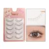 X-21 False Eyelashes, Natural, 5 Pairs, Popular, Transparent Shaft, J-Curl, Soft Core, Ultra Lightweight, Soft, Handmade, Actress Eyelashes, Cosplay Makeup, False Eyelashes