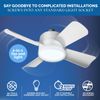Bell + Howell Socket Fan Ceiling Light with Remote Control, 1000 Lumens Light