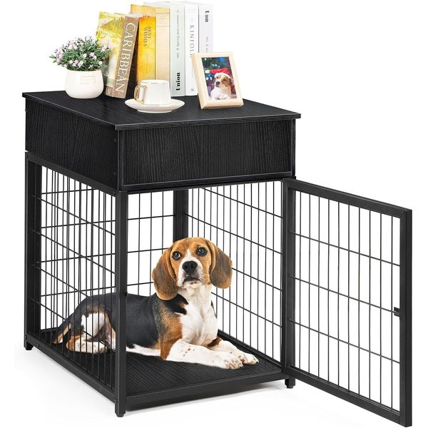 Wooden Dog Crate Furniture Small Dog Pet House Dog Kennel End Table Nightstand