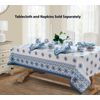 Newbridge Mykonos Blue Mediterranean Tile Print Bordered Window Curtain Valan...
