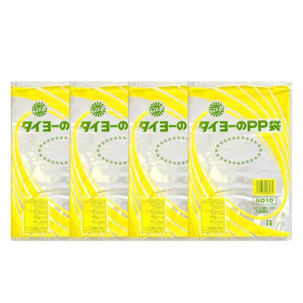 PP Bags #025 No.10, Set of 400, 7.1 x 10.6 inches (180 x 270 mm), 18-27 Transparent, IPP, Made in Japan, Taiyo, Diaper Bags, Garbage Bags, Replacement for Airtight Bags, SS Size