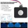 Outdoor AC Motion Sensor, Black Waterproof Sensor Detector, 110-240V Sensor Module for Night for Courtyard Use with Lights