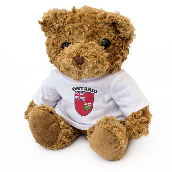 Big Red Egg ONTARIO FLAG - Teddy Bear - Cute Soft Cuddly Adorable - Canada Gift Present