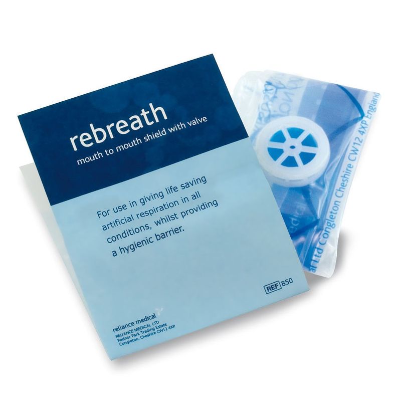 First Aid components: Reliance Medical Rebreath and Gloves Kit in Black