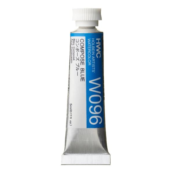 Holbein W096 Transparent Watercolor Paint, Compose Blue, 0.16 fl oz (5 ml) (No.2), 003096