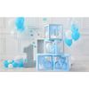 Baby Shower Boxes Party Decorations - 4 pcs Blue Transparent Balloon Boxes