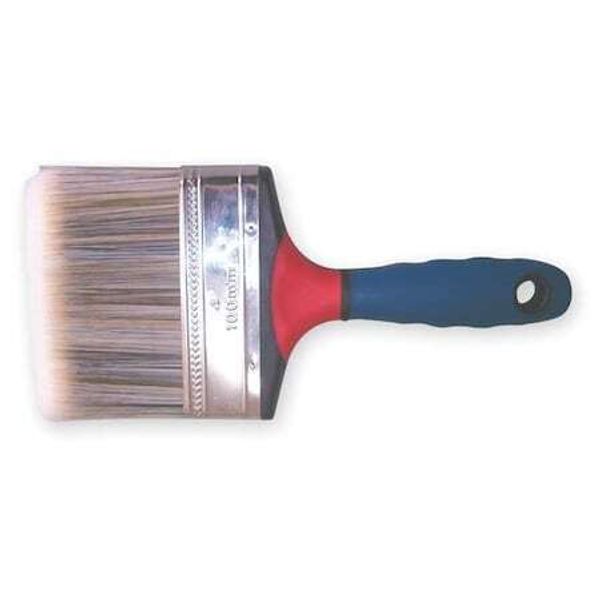 Zoro Select 1Xrk8 4" Flat Sash Paint Brush, Synthetic Bristle, Rubber Handle