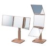 Napure Mirror [For Hair Dyeing Wigs] Three-sided Mirror, 3-Way, Napure Mirror, Makeup Mirror, 360° Rotation, Adjustable Height, Gold, Made in Japan