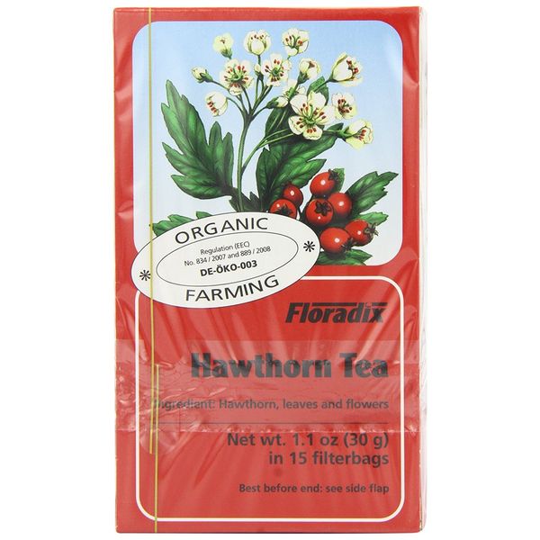 Floradix Hawthorn Organic Herbal Tea 15 Bag (Pack of 4)