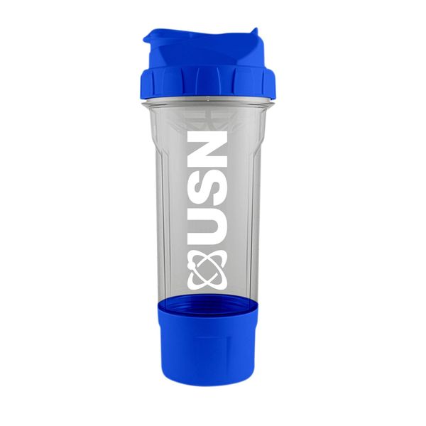 USN Tornado Protein Shaker, 750ML Protein Shaker Bottle With Storage Compartment - Easy to Clean With a Leak-Free Design, Rubber