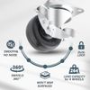 POWERTEC 2 Inch Swivel Caster Wheels Set of 4 with 264 lbs Loads (2 with Brakes & 2 Without), Heavy Duty Plate Casters, Rubber Castor Wheels for Furniture, Cart, Dolly and Workbenches (17211)
