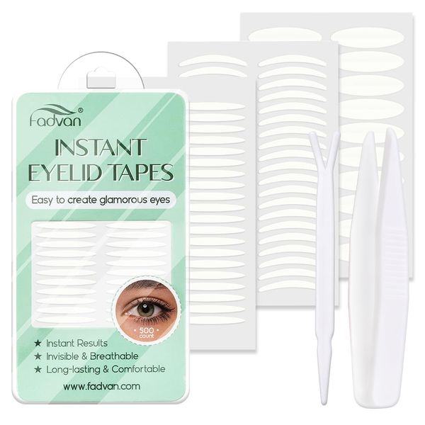 FADVAN 500 piece eyelid strips slip-on eyelid adhesive tape double eyelid self-adhesive invisible eyelid strips