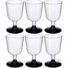 GSL 20 x Plastic Wine Glasses with Black Bases 155ml