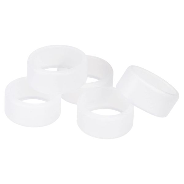 uxcell Silicone Rubber Band Rings Anti-Slip Clear Wrapping Paper Cord Wrap for Bundles White 28.26mm 5pcs