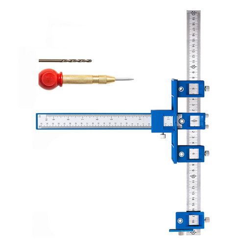 GLEAVI Woodworking Doweling Jig Kit with Drill Bit Set, Accurate Positioning Guide for Cabinet and DIY Projects, Aluminum-Reinforced Plastic Construction, 16.14 X 11.81 X 0.39 Inches