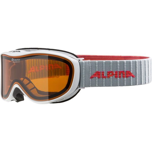 ALPINA CHALLENGE S 2.0 - Kontrastverstärkende, Beschlagfreie & Bruchsichere OTG Skibrille Mit 100% UV-Schutz Für Erwachsene, white-flamingo, One Size