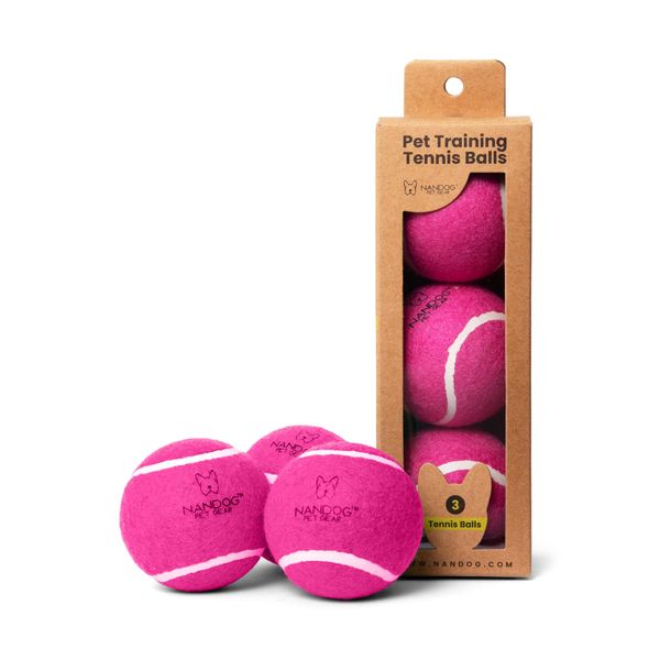 NANDOG Pet Gear Dog Tennis Training Balls (Pink)