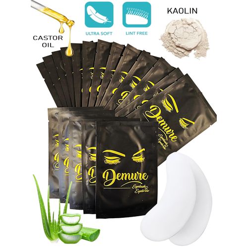 Demure 50 Pairs Eye Pads Eyelash Pads for Eyelash Extension Lint Free Reduces Dark Circles Moisturises Eye Gel Patch Hydrogel Lint Free Eyelash Extensions
