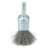 Weiler 11010 Coated Cup Crimped Wire End Brush 1/2", .006" Stainless Steel Fill, Made in the USA