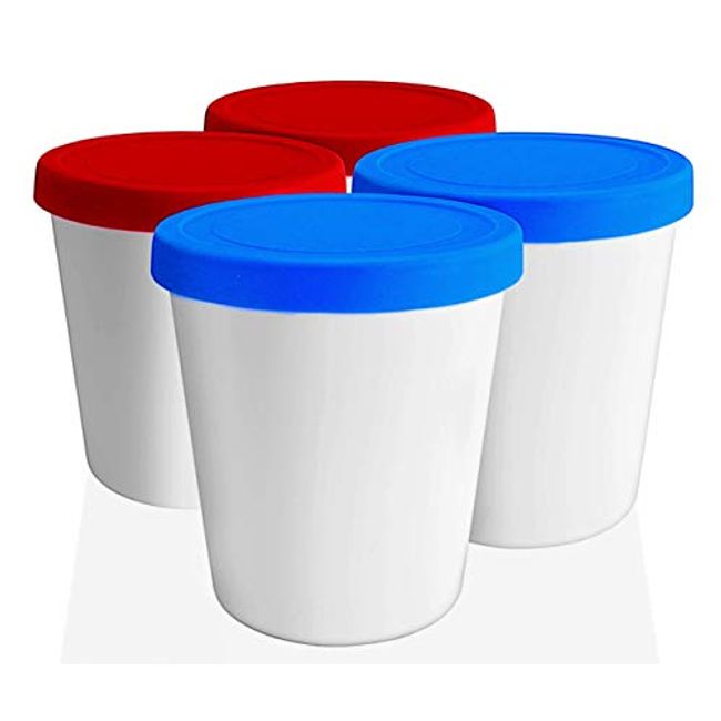 Ice Cream Containers 1 Quart Freezer Containers Reusable Storage with Lids  Blue