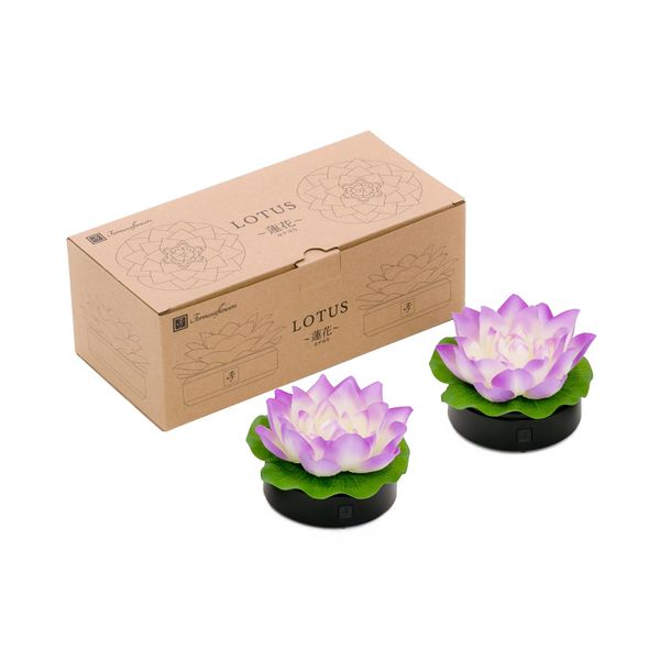 Flickering Artificial Flowers. Buddha Flower Lotus ~ Lotus Flower ~ Rainbow Color (Pair)