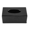 Akozon Bamboo Wood Rectangular Tissue Box - Matte Black (Black)