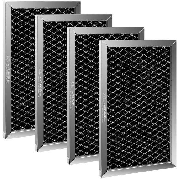 JX81J WB02X11124 Microwave Charcoal Filter Fits for GE JX81J WB02X11536 WB06X10823 Microwave Oven Vent Filter (4 Pack)