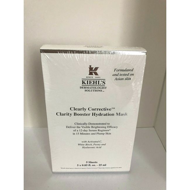 Kiehl's Clearly Corrective Clarity Booster Hydration Mask 5 Sheets (5 x 0.85 oz)