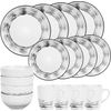 Dinnerware Sets, 16 Pieces Plates and Bowls Sets, Dishes Set for 4, Dishware Set