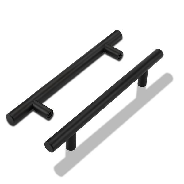 LONTAN 10 Black Kitchen Cupboard Handles Black Kitchen Handles 160mm Kitchen Door Handles Black Handles for Drawers -LS201BK160 Cabinet Handles Wardrobe Drawer Handles Vintage Stainless Steel Handles