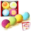 4 x Large Value Bath Bomb Gift Set from Zimpli Gifts, Perfect for Moisturizing Skin, Handmade, Floating Fizzing Spa Kit, Birthday Presents for Women, Xmas Gift Sets, Vegan Friendly & Cruelty Free