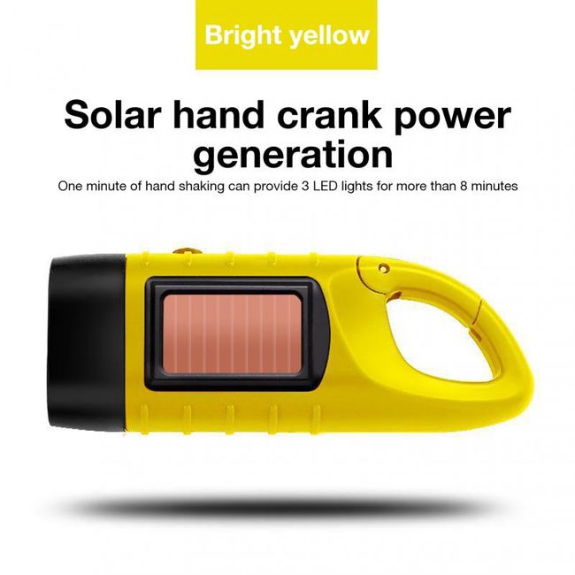 Portable Hand Crank Flashlight With 3 Led Lights For Camping