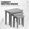 OSD 3 Nest of Tables Grey Solid Wood