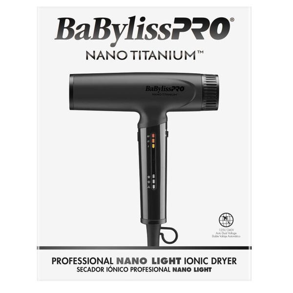 BaBylissPRO Nano Titanium Matte Black Light Ionic High-Speed Dryer | BNTC9200MB