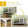 Wood Rabbit Hutch, Elevated Guinea Pig Cage with Run, Coffee