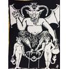 Indian Consigners Tarot Card Wall Tapestry, Decorative Hanging Art (Devil B/W)