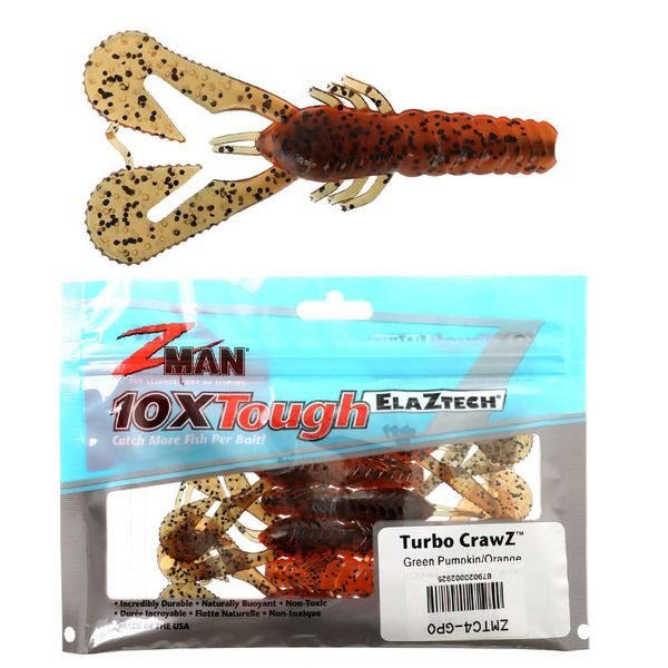 Z-Man Turbo CrawZ Bait, Green Pumpkin Orange