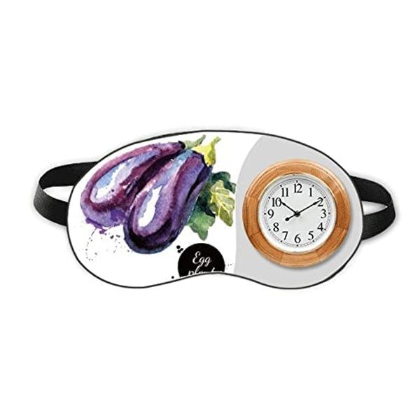 Eggplant Vegetable Tasty Healthy Watercolor Sleep Eye Head Clock Travel Shade Cover