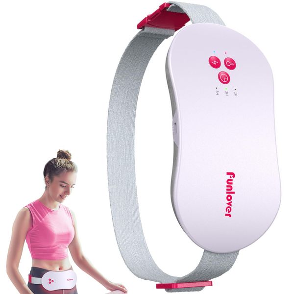 Funlover Heating Pad for Period Cramps, Period Portable Cordless Electric Heating Pad with Vibration Warming Waist Belt for Menstrual Belly Back Pain Relief for Girls Women Wife Purple