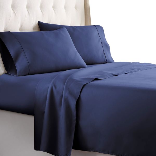 HC COLLECTION Full Size Bed Sheets, 4 pc Bed Sheets & Pillowcases Set - Machi...