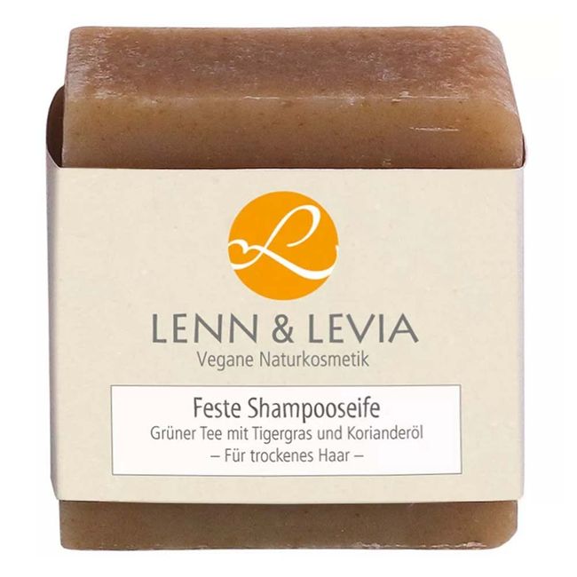 Lenn & Levia Festes Shampoo, Grüner Tee mit Tigergras & Korianderöl, 100g