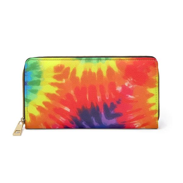 Womens Wallet, Zip Purse, Multicolor Tie Dye - One size