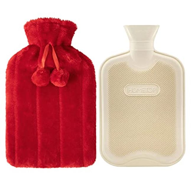 HomeTop Premium Classic Rubber Hot Water Bottle (2 Liters, Red)