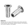 sourcing map M8 Multi-Grip Rivet Nuts, 5pcs Pre-Bulbed Shank Flat Head Threaded Insert Nut 304 Stainless Steel Plus Nuts for Construction Industrial
