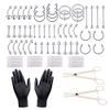 XiAoMiNiNg 74pcs Piercing Kit 14G16G Belly Button/Septum Piercing Kit for all piercings (Stainless steel color)