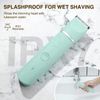 Waterproof Bikini Trimmer Women Electric Razor for Bikini Legs Pubic Hair Rechargeable Electric Shaver for Women Hair Removal with Snap-in Ceramic Blades IP7X Washable Head,Wet and Dry Use,Green