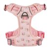 Petiry Reflective No Pull Dog Harness, Floral Style, Medium Size, Pink, for Medium Dogs