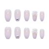 24 Pieces White Nail Tips Bowknot Decoration Nail Decorations for Photography Reception Parties After-parties School Entrance Ceremonies Girls' Party Amusement Park